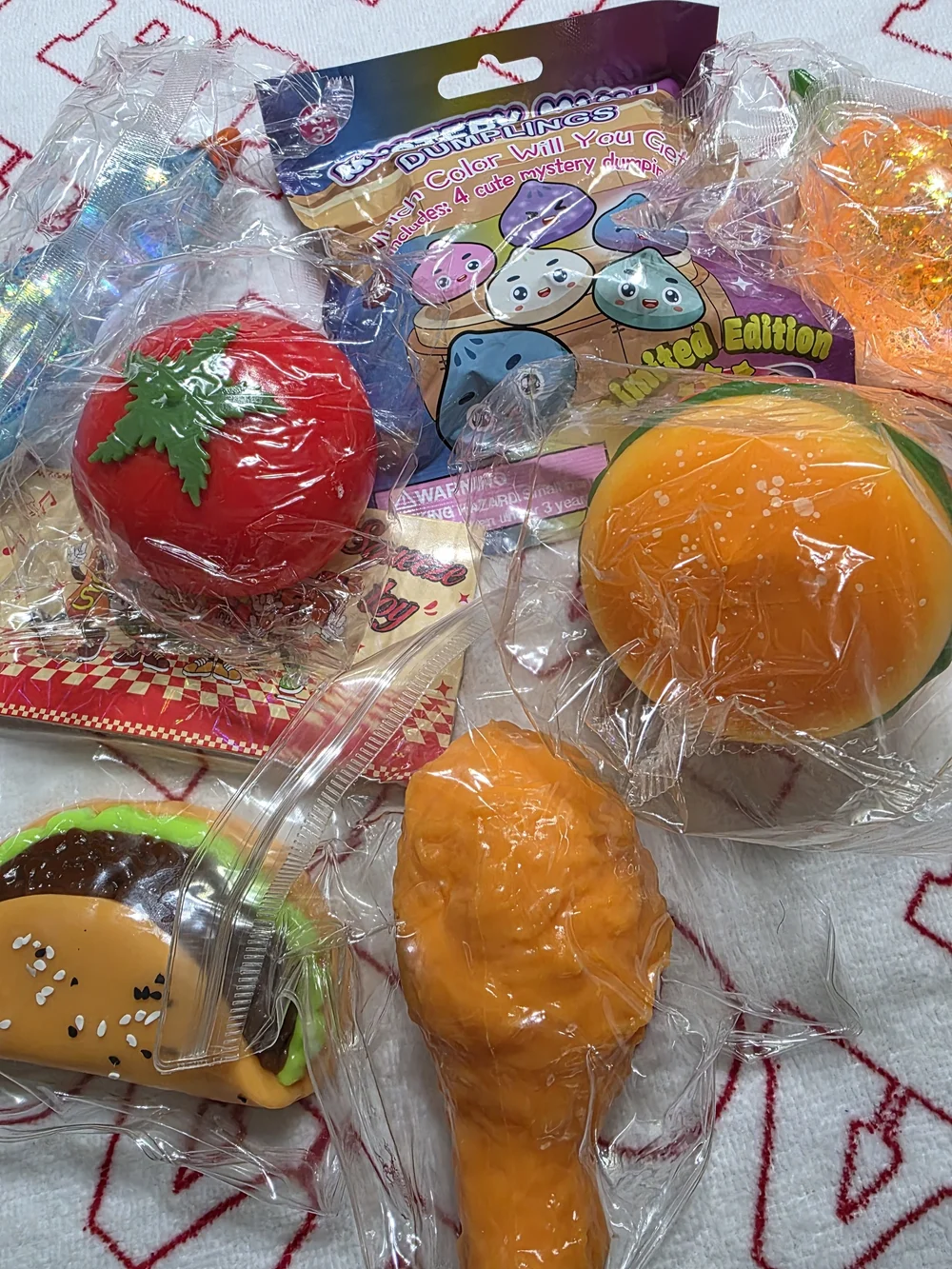 Bundle Of Viral Squishy Set - Orange, Red, Blue